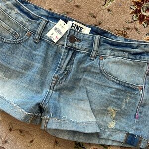 PINK Victoria's Secret Blue Denim Shorts-6 NWT